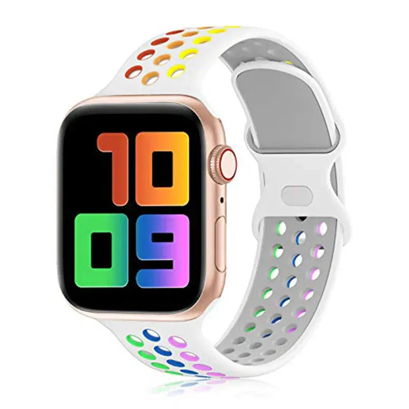 Silicone Strap for Apple Watch Band Ultra 2 49mm 38mm 42mm Sport Bracelet iWatch Series 9 8 7 41mm 45 mm 7 6 SE 5 4 3 44mm 40mm - MaJuah