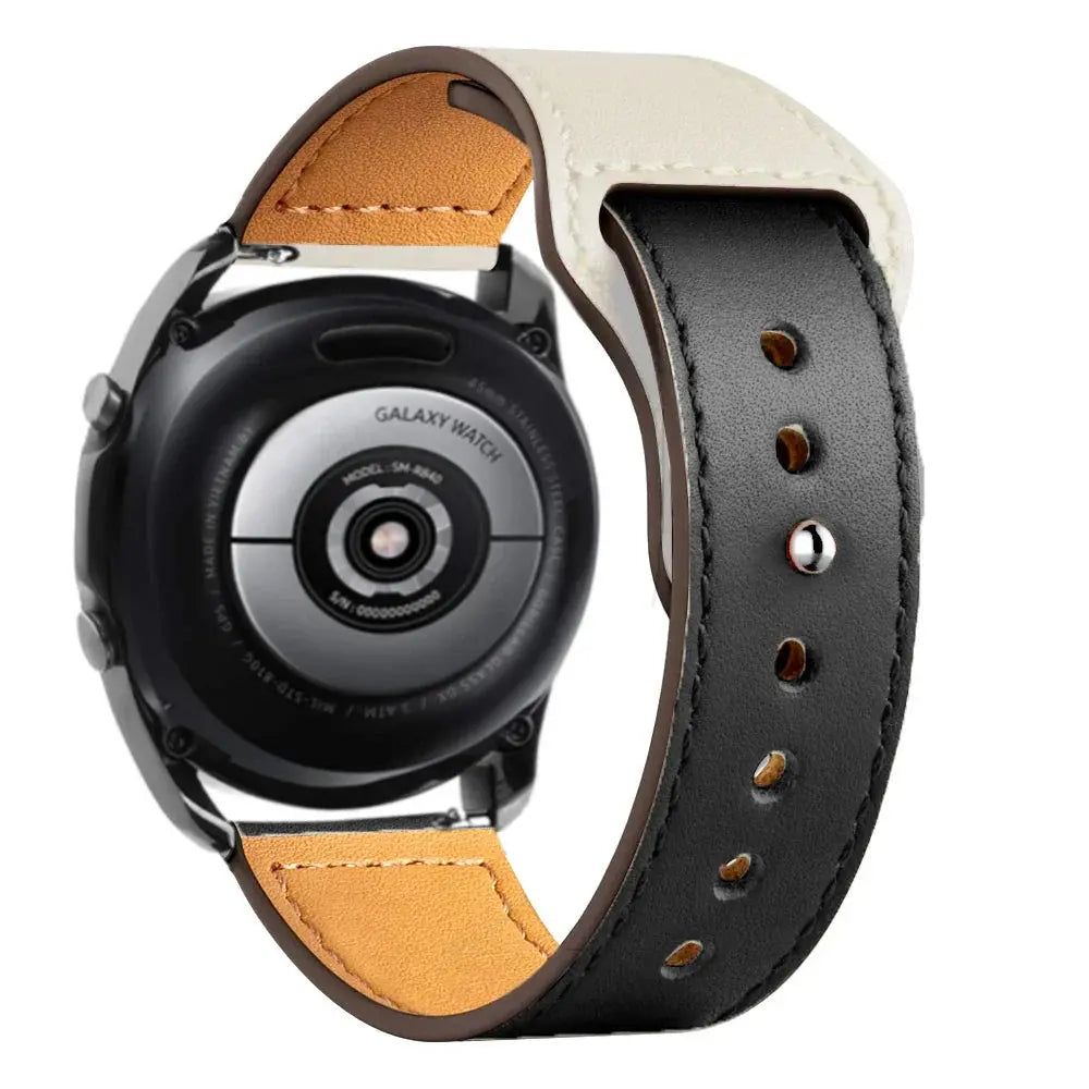 Leather Strap for Samsung Watch 6/4/5 40 44mm 43mm Pro 45mm bracelet 20/22mm Band for Galaxy Watch 4 Classic/Active 2/3 42 46mm - MaJuah