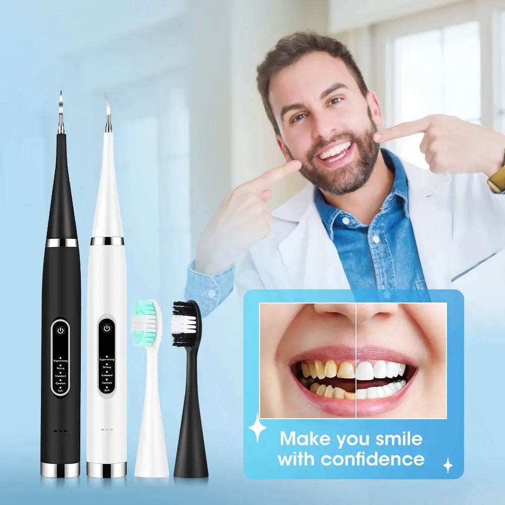 Electric Teeth Cleaner Sonic Dental Scaler Calculus Plaque Stain Tartar Removal teeth cleaning Whitening Toothbrush Oral Care - MaJuah