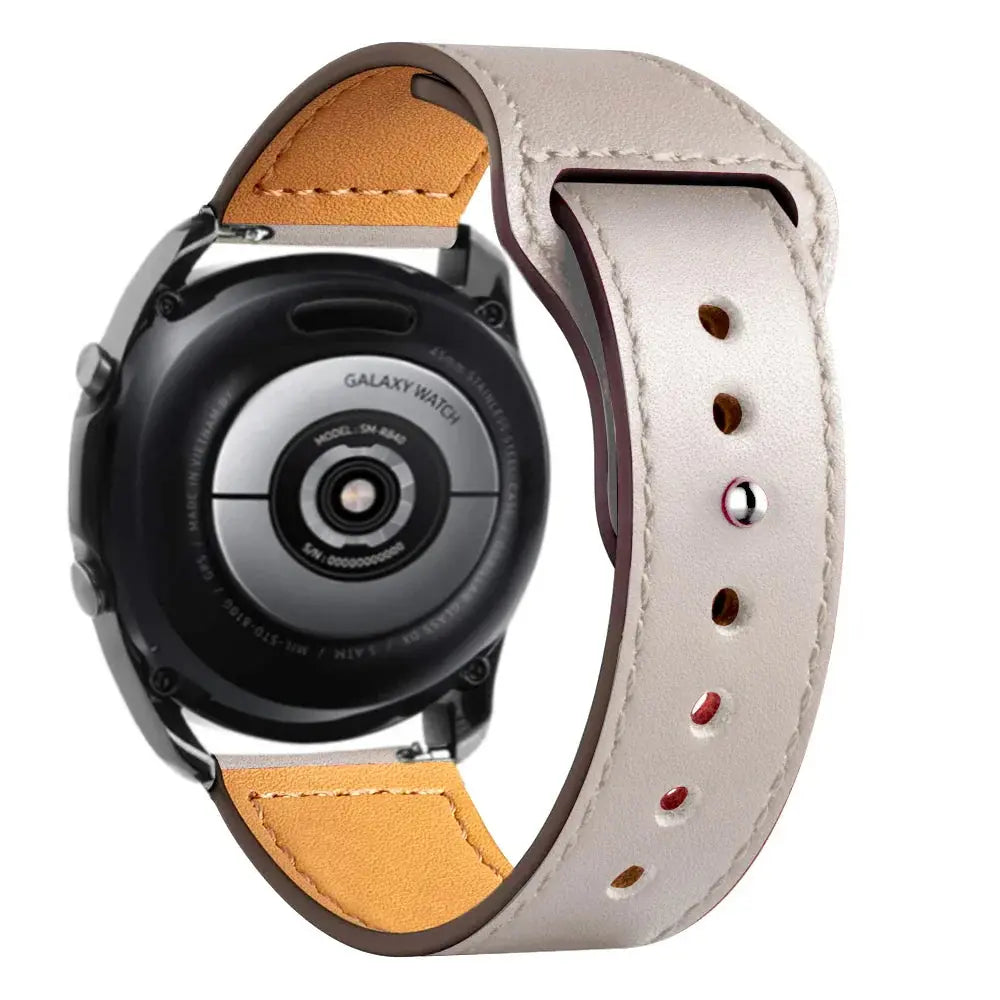 Leather Strap for Samsung Watch 6/4/5 40 44mm 43mm Pro 45mm bracelet 20/22mm Band for Galaxy Watch 4 Classic/Active 2/3 42 46mm - MaJuah