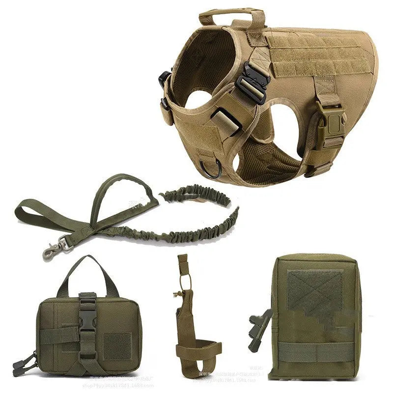 Tactical Dog Harness Pet German Shepherd K9 Training Vest Dog Harness And Leash Set For All Breeds Dogs - MaJuah
