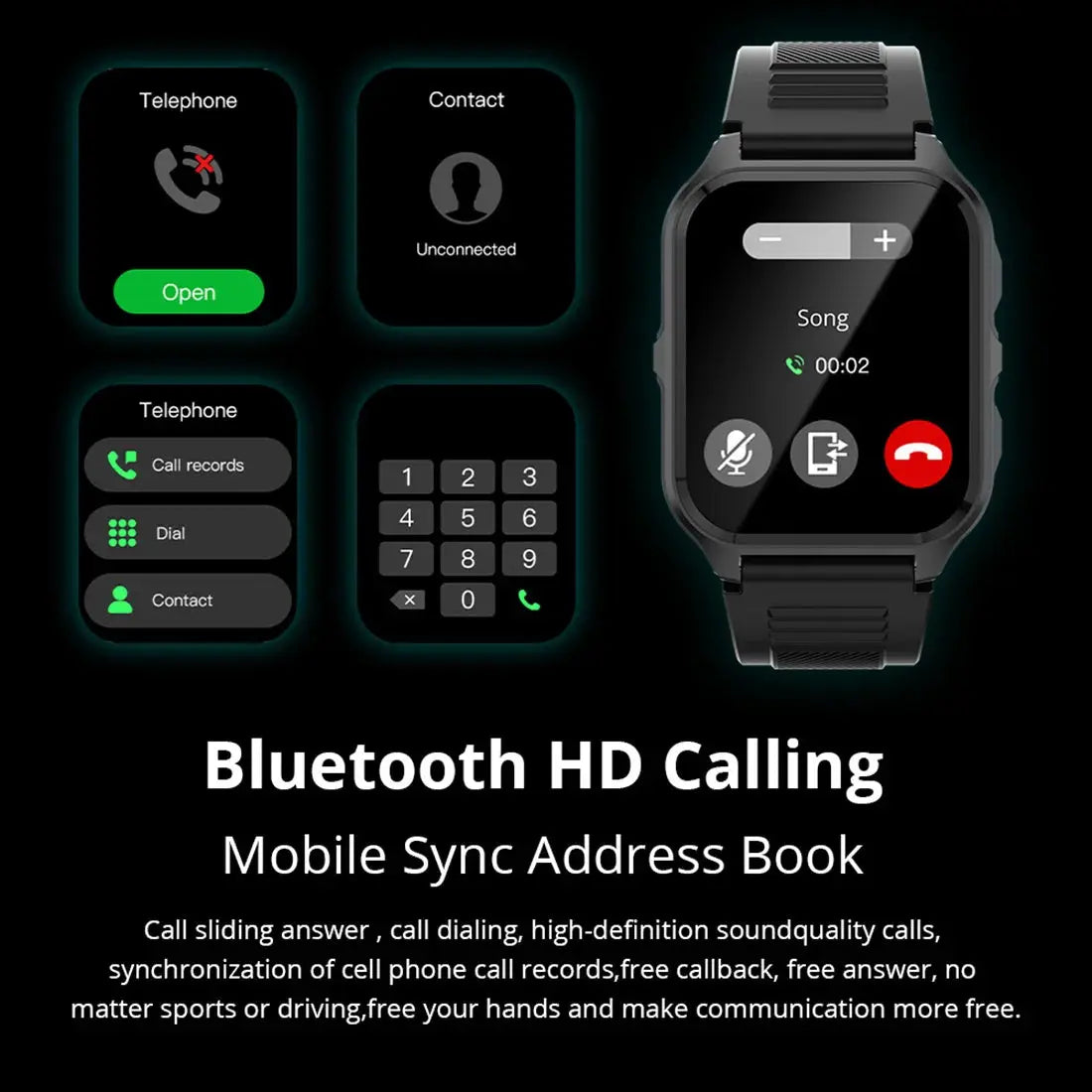 COLMI P73 1.9" Outdoor Military Smartwatch Men Bluetooth Call Smart Watch 3ATM IP68 Waterproof For Xiaomi Android iOS Phone - MaJuah