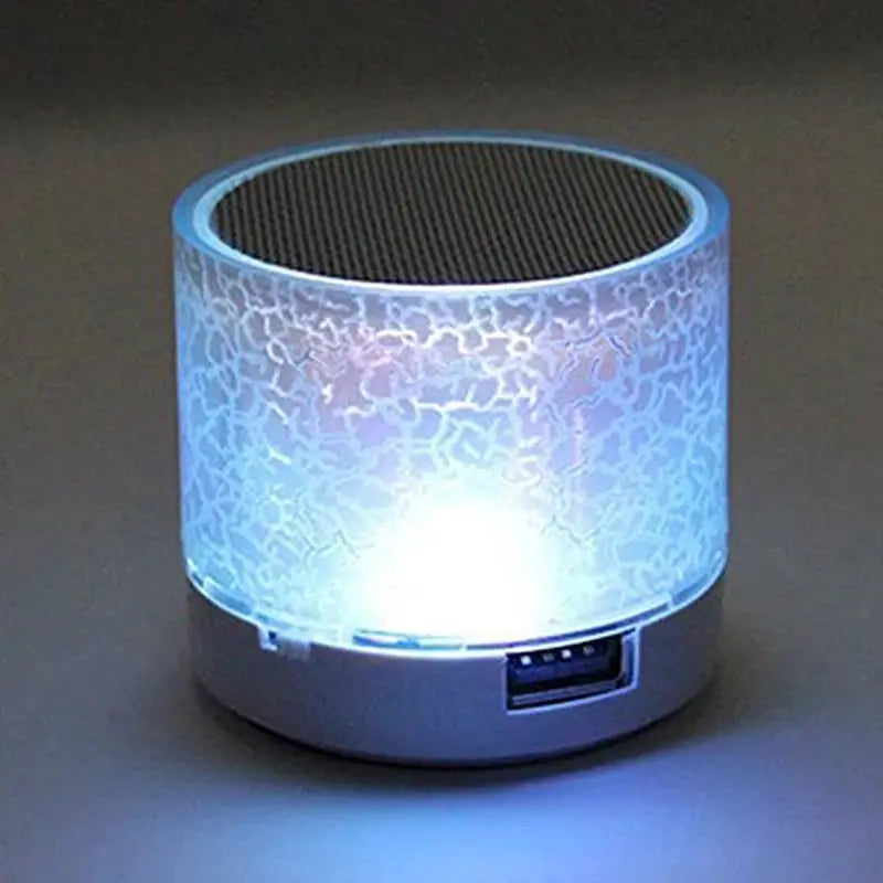 A9 Mini Portable Speaker Bluetooth Wireless Car Audio Dazzling Crack LED Lights Subwoofer Support TF SD Card USB Charging For PC - MaJuah