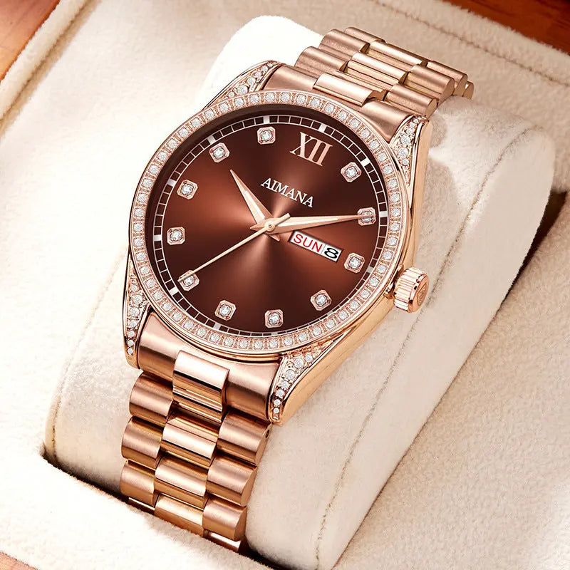 Log Series Diamond Disc Quartz Women's Watch - MaJuah
