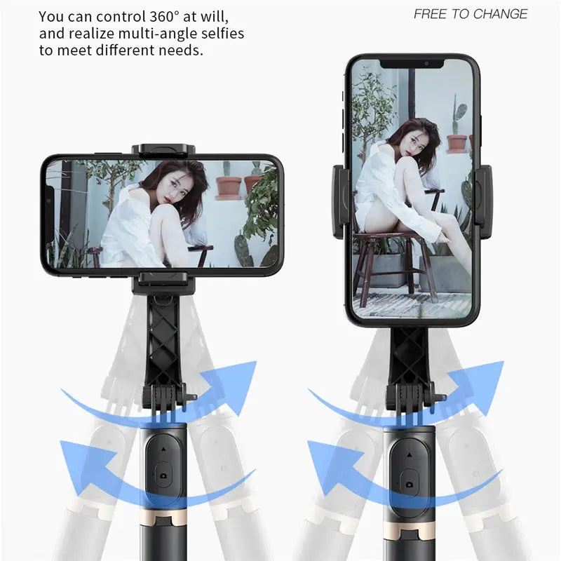 FANGTUOSI Mobile Video stabilizer Bluetooth selfie stick tripod Gimbal Stabilizer For Smartphone Live vertical shooting bracket - MaJuah
