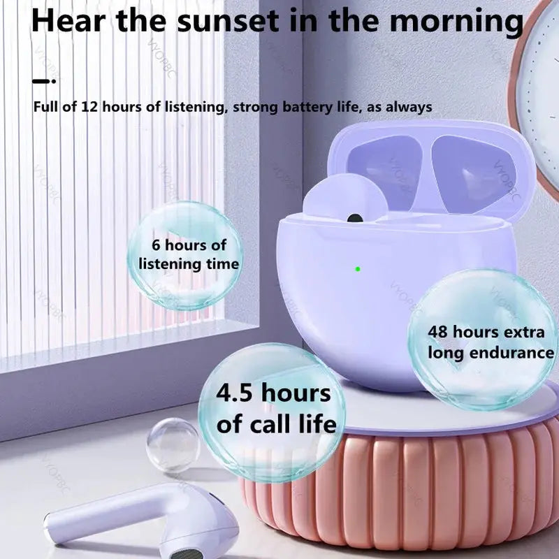 Original Air Pro 6 TWS Wireless Bluetooth Earphones Mini Pods Earbuds Earphone Headset For Xiaomi Android Apple iPhone Headphone - MaJuah
