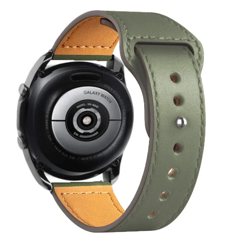 Leather Strap for Samsung Watch 6/4/5 40 44mm 43mm Pro 45mm bracelet 20/22mm Band for Galaxy Watch 4 Classic/Active 2/3 42 46mm - MaJuah