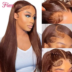 Dark Chocolate Brown Straight Lace Front Wig Colored Transparent Lace Frontal Wigs Human Hair Wigs For Women On Sale Clearance, Ships From - United States