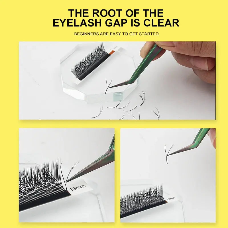 DeceMars YY Shape Black Brown Eyelashes Extensions Two Tip Lashes C/D Curl High Quality Idividual - MaJuah