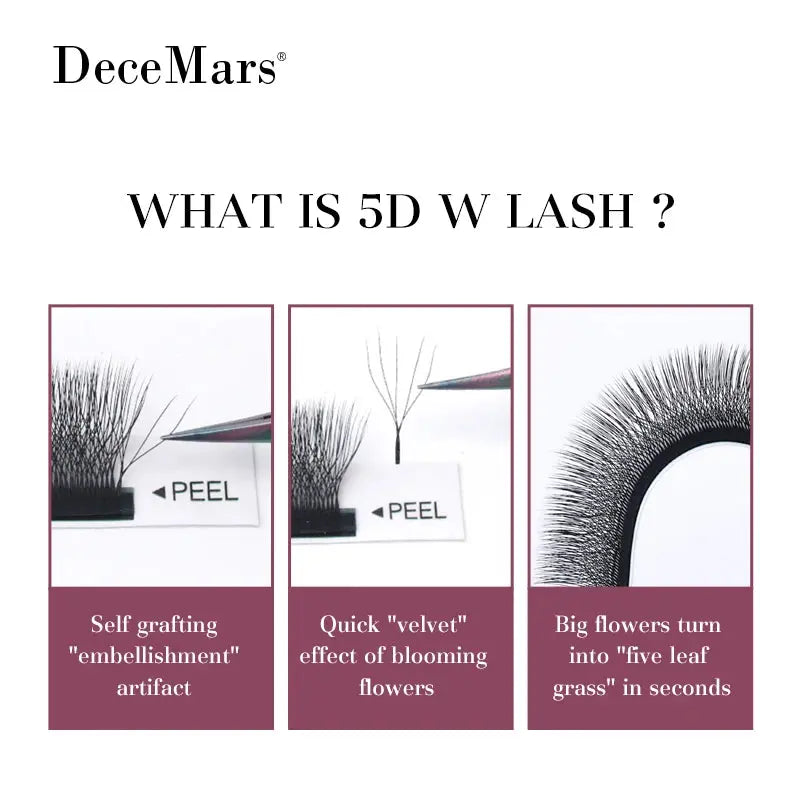 DeceMars 5D - W Shaped Eyelash Extension (12line/Tray) - MaJuah