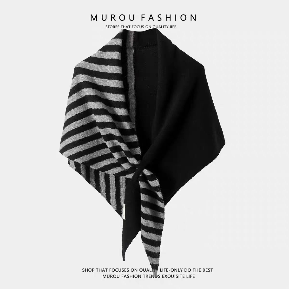 New Wool Color-block Striped Shawl For Women CozyPet Store