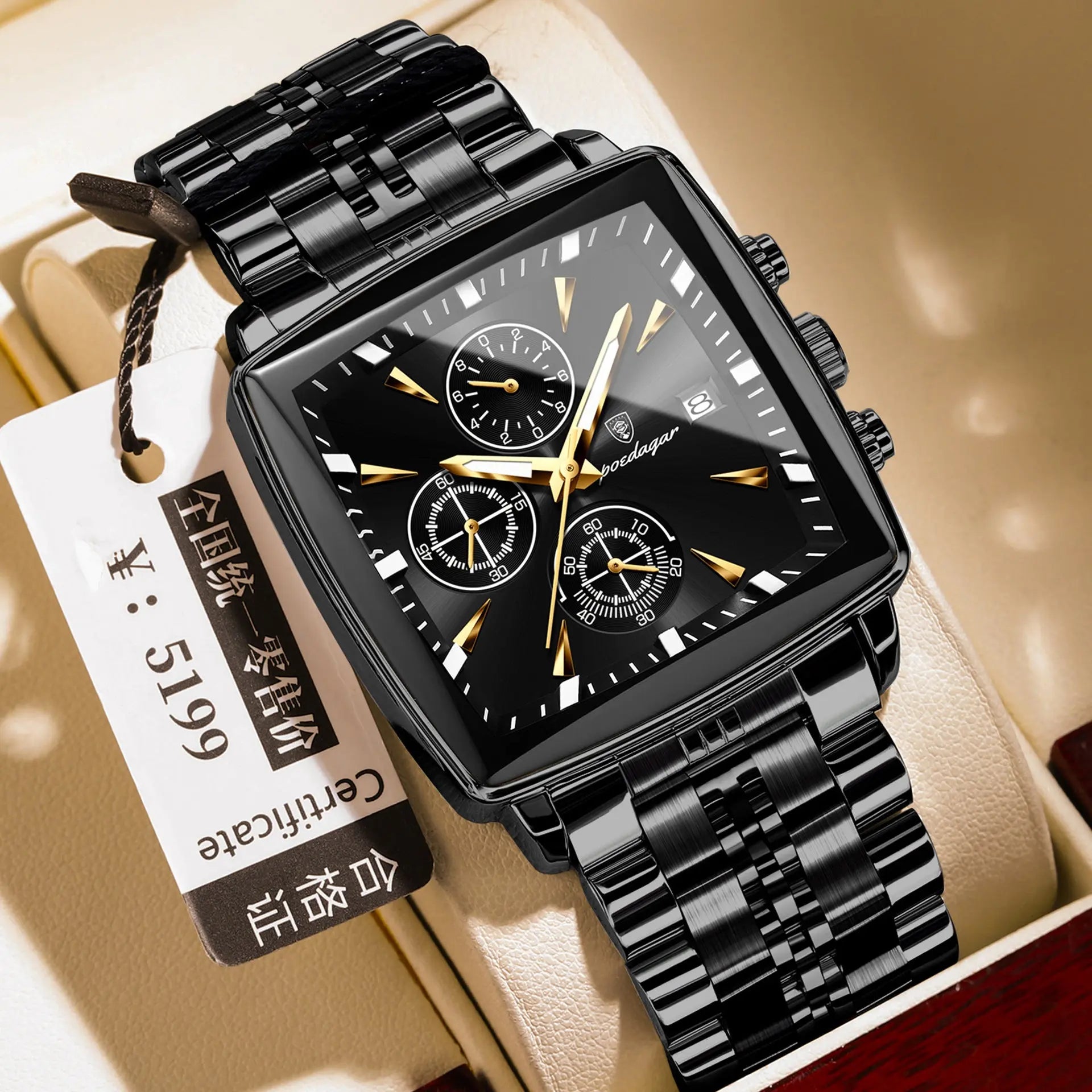 Square Men's Watch Multifunctional Business Quartz - MaJuah
