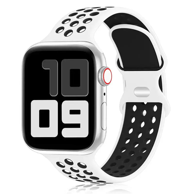 Silicone Strap for Apple Watch Band Ultra 2 49mm 38mm 42mm Sport Bracelet iWatch Series 9 8 7 41mm 45 mm 7 6 SE 5 4 3 44mm 40mm - MaJuah