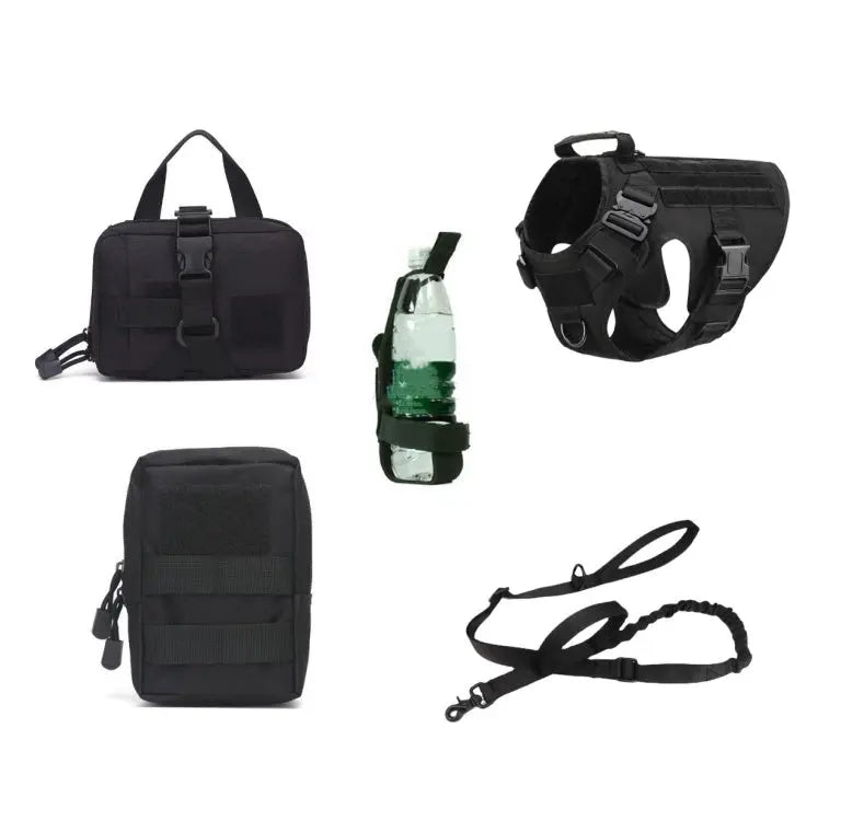 Tactical Dog Harness Pet German Shepherd K9 Training Vest Dog Harness And Leash Set For All Breeds Dogs - MaJuah