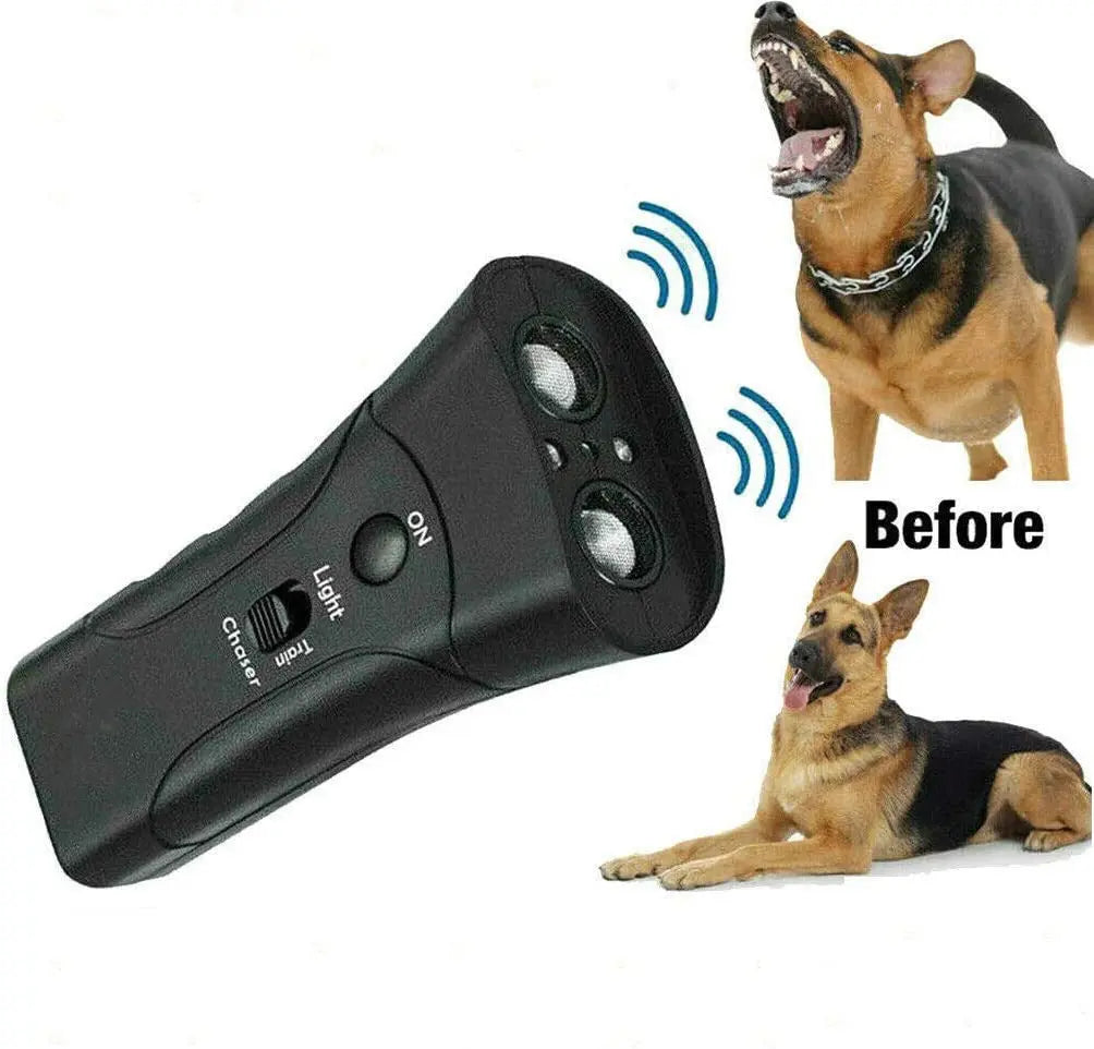 New Dog Repeller Ultrasound Pet Training Anti Barking Control Devices 3 in 1 Stop Bark Deterrents Trainer - MaJuah