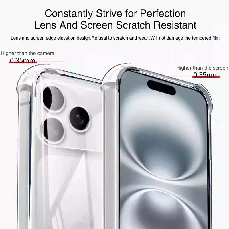 Soft Silicone Clear TPU Case for iPhone 17 Pro Max/Air 5G Transparent Back Cover Original Simple Phone Funda Coque - MaJuah