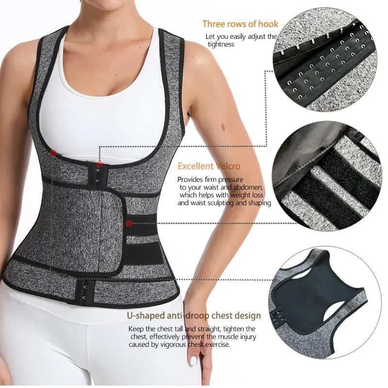 Neopren Waist Trainer For Women Workout Trimmer Belt Sauna Sweat Corset Cincher VickyLei