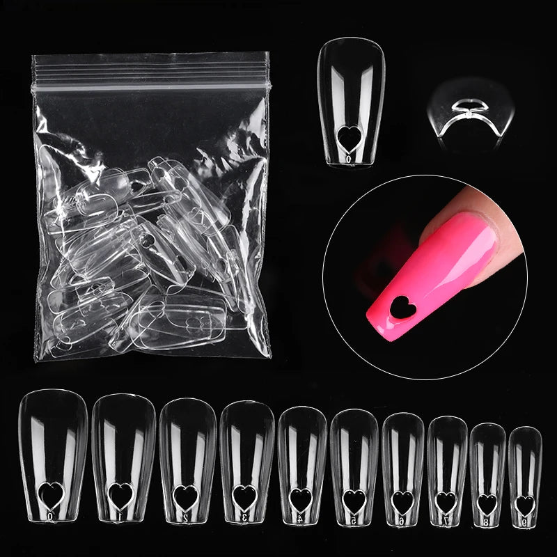 Press on Nails Coffin Soft Gel Tips Full Cover Fake Acrylic UV Gel Nails Extension System Oval Almond Sculpted False Nail Tips