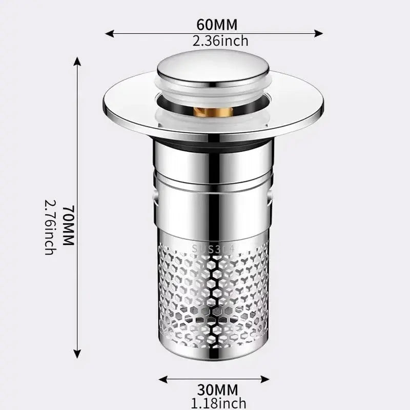 Washbasin Leak Plug ABS Floor Drain Filter Anti Odor Pop-Up Bounce Core Basin Stopper Hair Sink Strainer - MaJuah