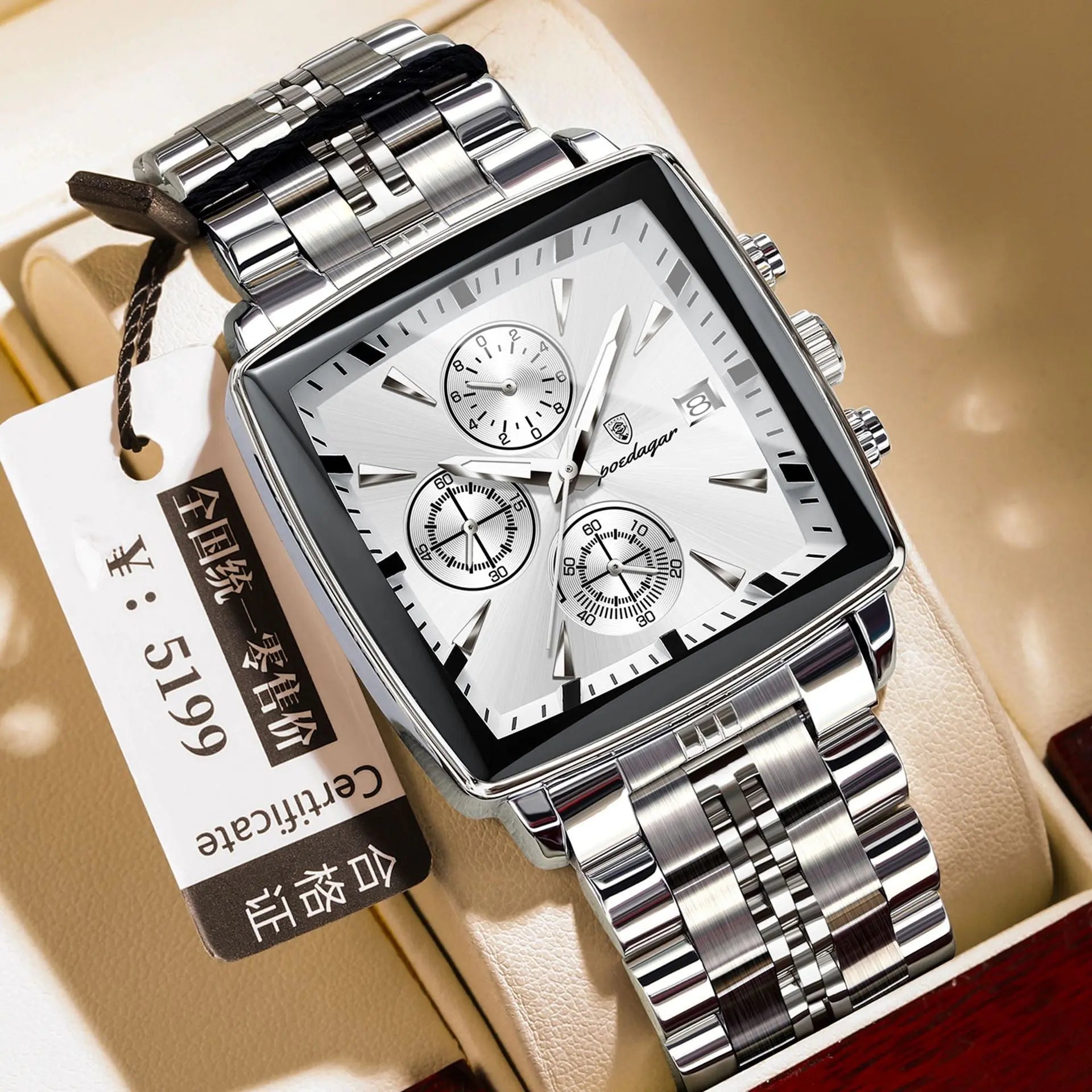 Square Men's Watch Multifunctional Business Quartz - MaJuah