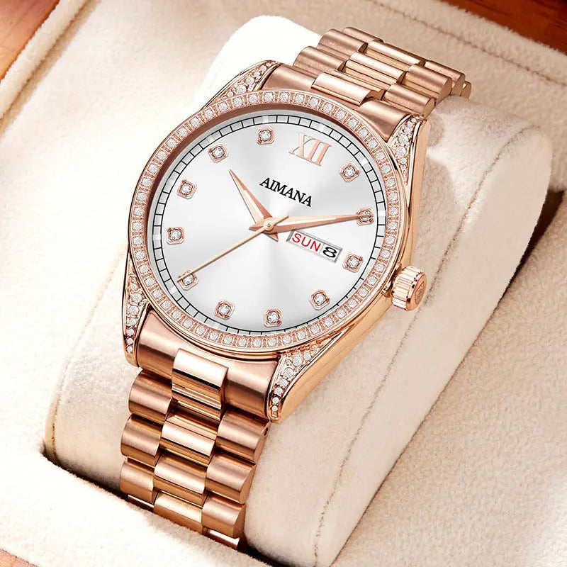 Log Series Diamond Disc Quartz Women's Watch - MaJuah
