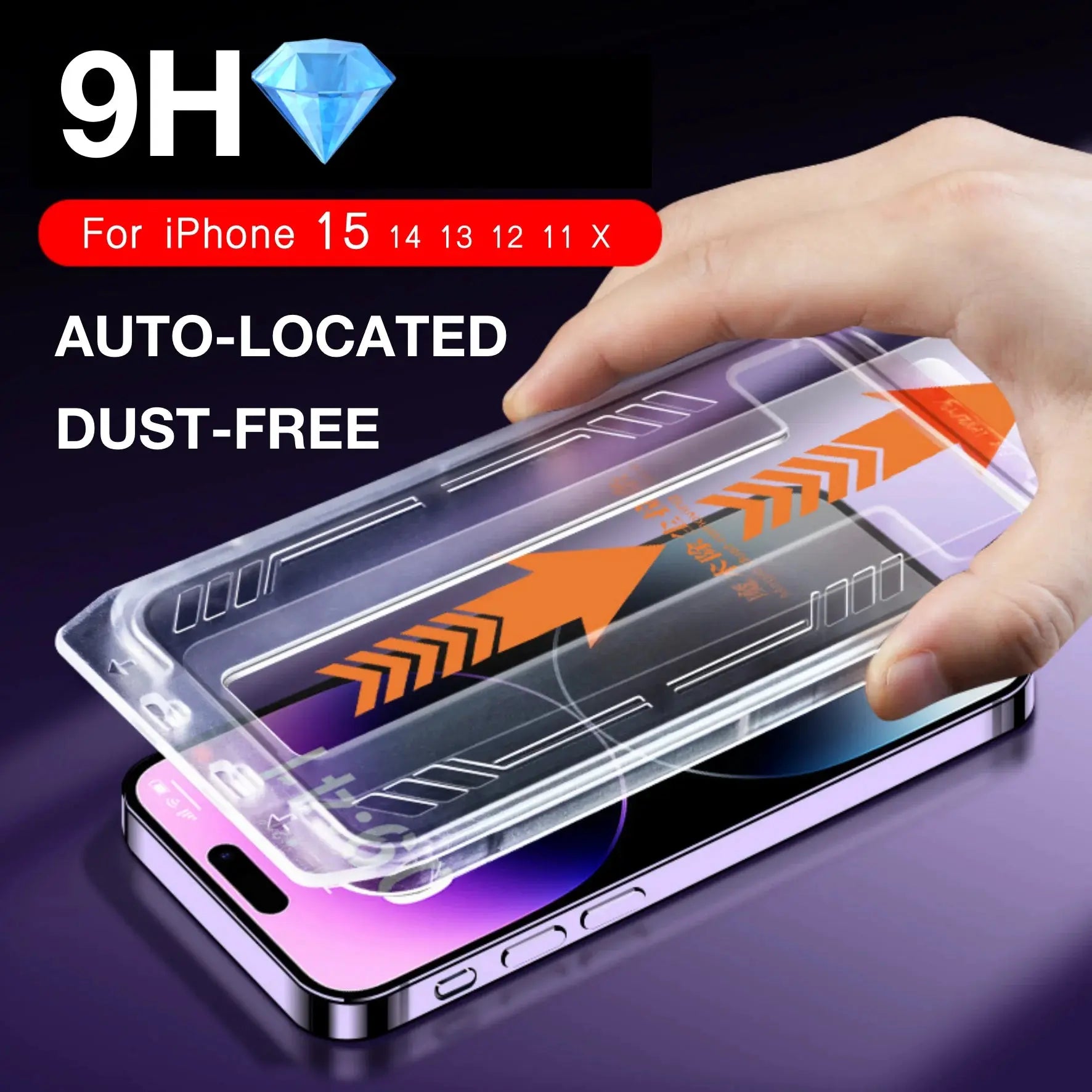 FOR iPhone 15 14 13 12 11 XR XS Pro Max PLUS Screen Protector Toughened Glass Phone With Install Kit Remove Explosion magicjohn - MaJuah