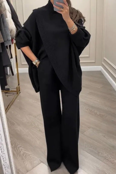 V-neck Single-breasted Slim-fit Knitwear Two-piece Set CozyPet Store