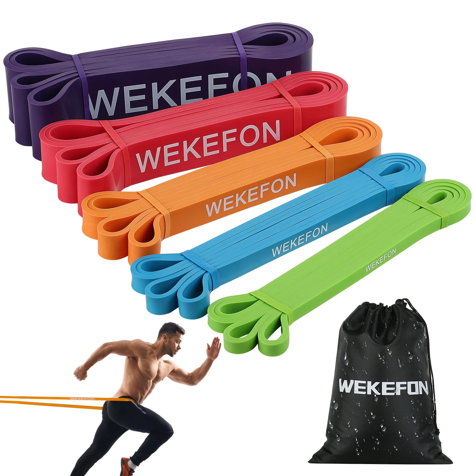 5 Piece Heavy-Duty Resistance Band Set for multi-level pull-up assist & full body workout set