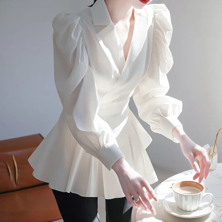 French Temperament High-end Fashion Socialite Waist-cinching Shirt CozyPet Store