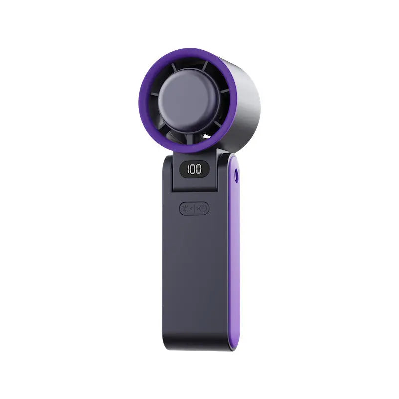 Folding Refrigeration Handheld Turbine High-speed Fan Digital Display Ice Compress Portable Outdoor Halter Fan - MaJuah