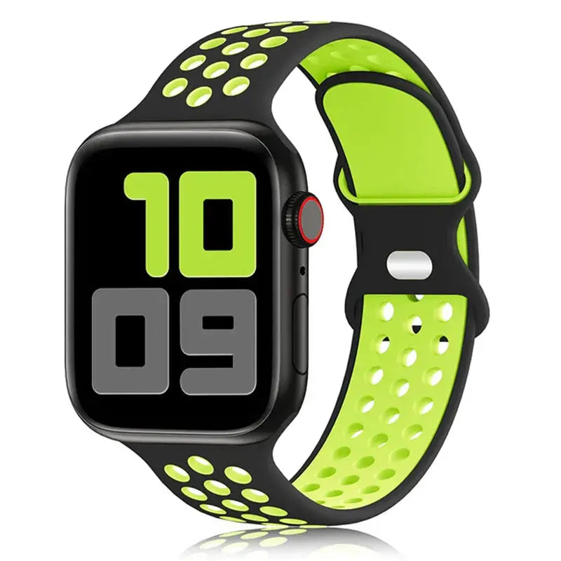 Silicone Strap for Apple Watch Band Ultra 2 49mm 38mm 42mm Sport Bracelet iWatch Series 9 8 7 41mm 45 mm 7 6 SE 5 4 3 44mm 40mm - MaJuah