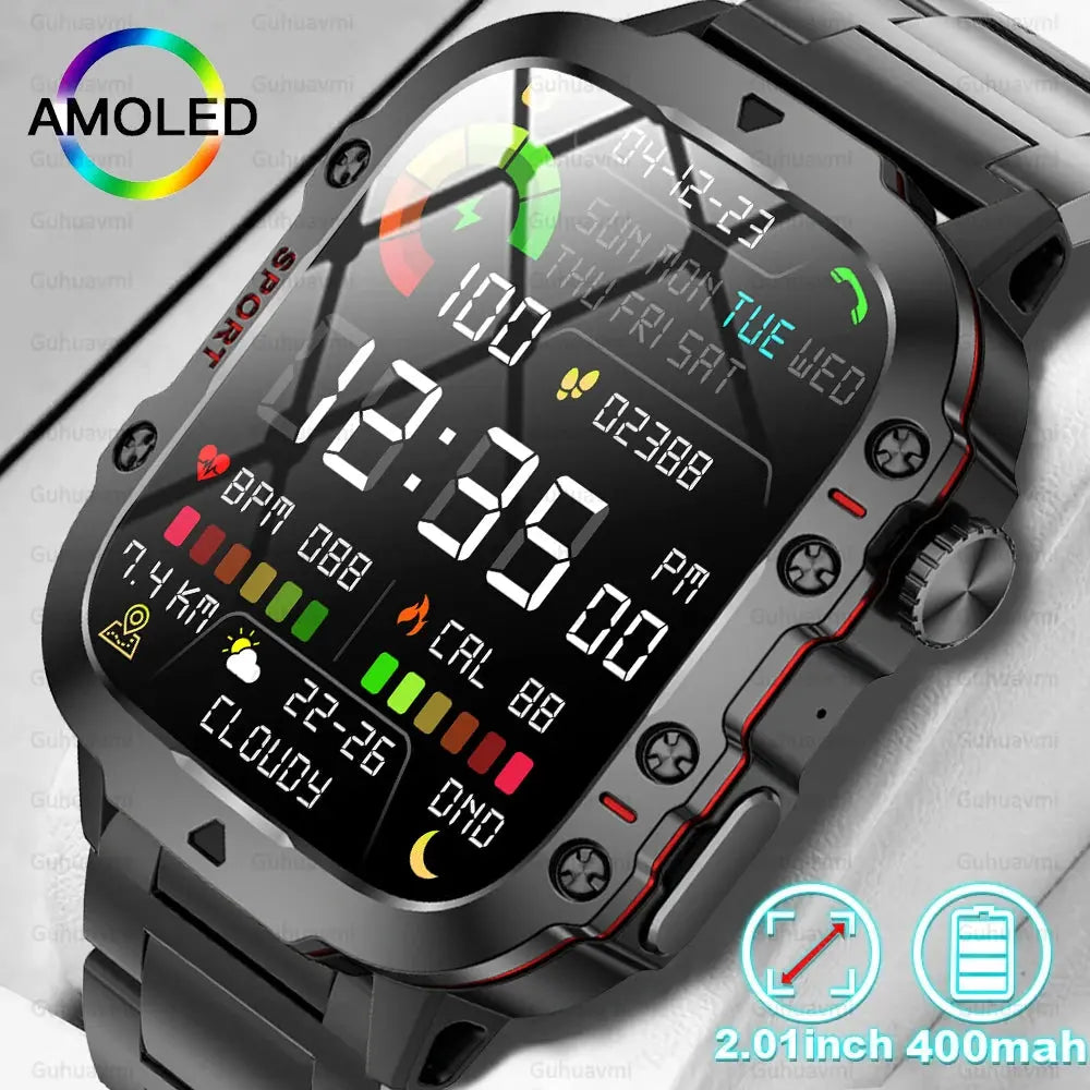2024 Outdoor Military 3ATM Waterproof Smart Watch Men 420mAh Battery Heart Rate Sports Fitness Watches Bluetooth Call Smartwatch - MaJuah