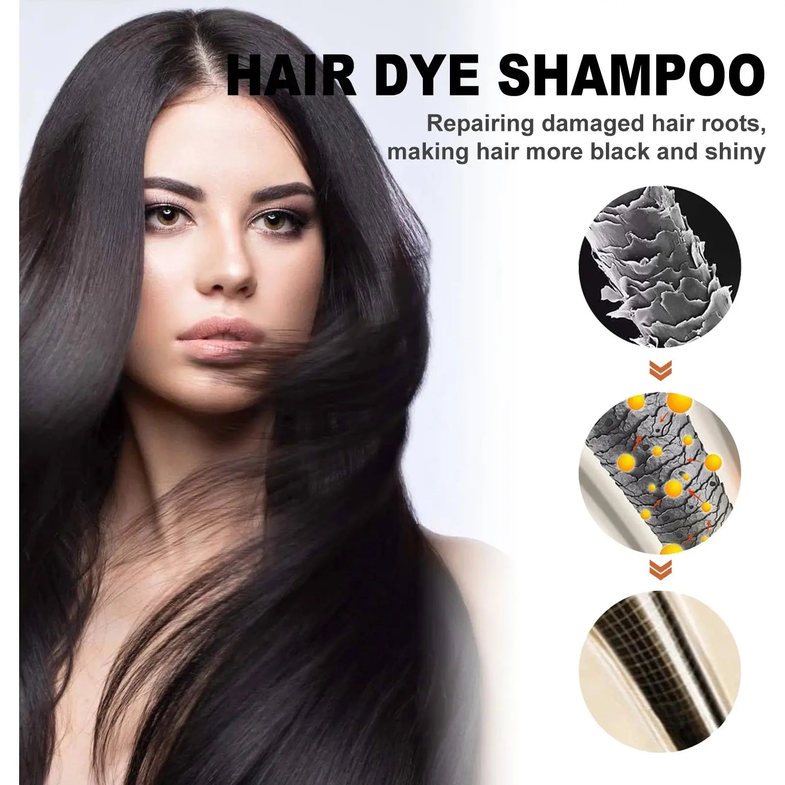 EELHOE 100ml Natural Plant Hair Dye Shampoo 3 in 1 Hair Color Shampoo for Gary Hair Quick Dark Black And Women Men Grey Coverage - MaJuah