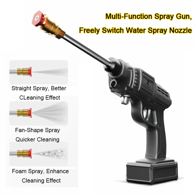 High-power car wash water gun car wireless lithium battery for home and car dual-use models of high-pressure wireless car washer