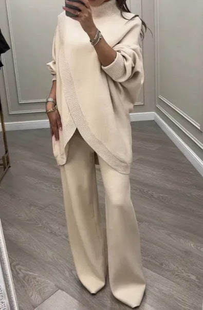 V-neck Single-breasted Slim-fit Knitwear Two-piece Set CozyPet Store