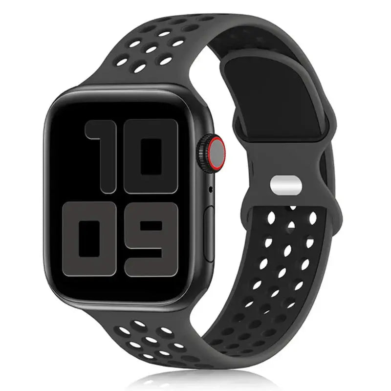 Silicone Strap for Apple Watch Band Ultra 2 49mm 38mm 42mm Sport Bracelet iWatch Series 9 8 7 41mm 45 mm 7 6 SE 5 4 3 44mm 40mm - MaJuah