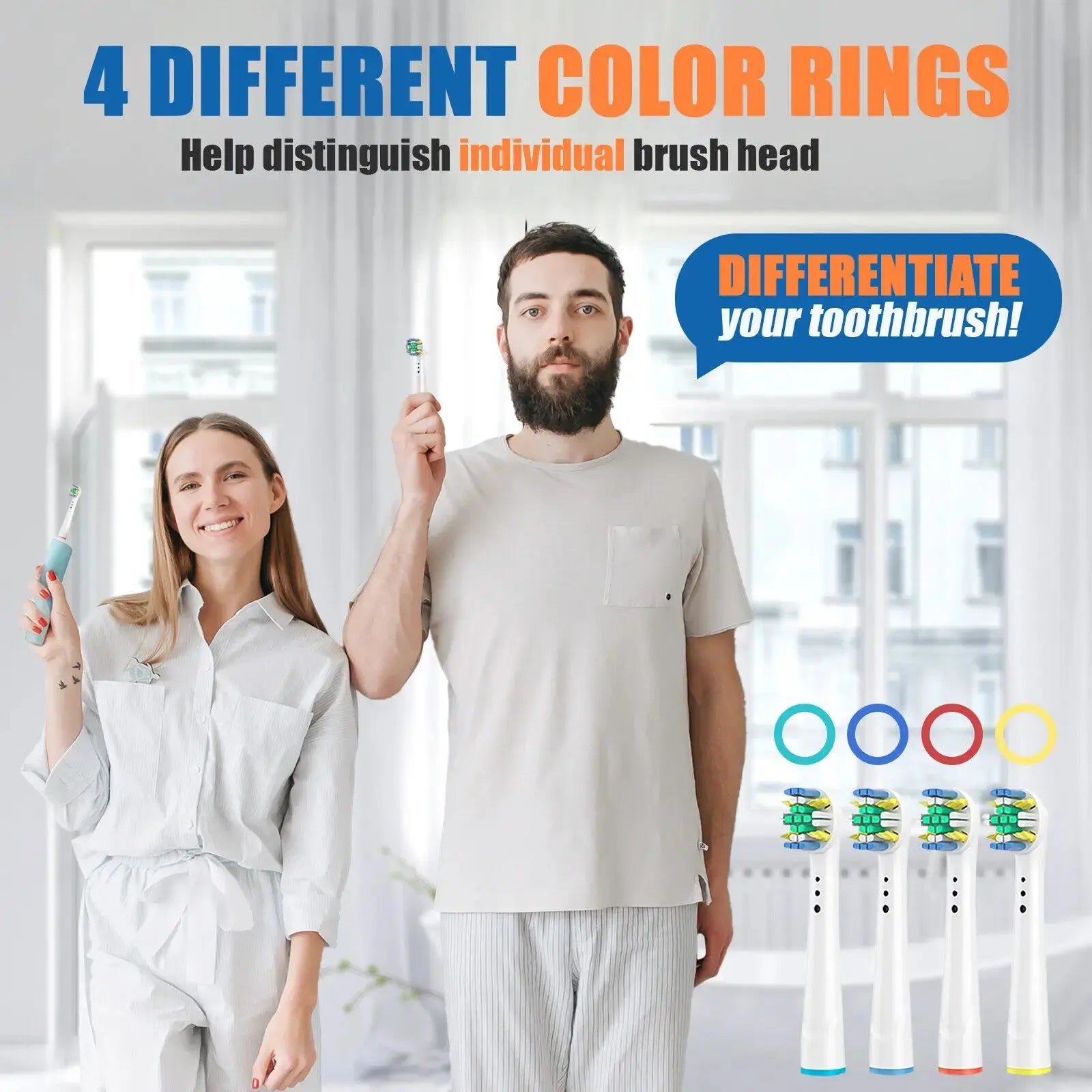 Toothbrush Replacement Heads Refill for Braun Oral-B Electric Toothbrush Pro1000 Pro 3000 Pro5000 Pro7000 Vitality Floss Action - MaJuah