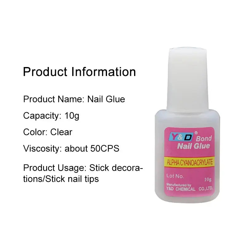 10g Fast Drying Nail Glue for False Nails Glitter Acrylic Nail Rhinestone Decoration Extension Glue Adhensive Nail Care Tool - MaJuah