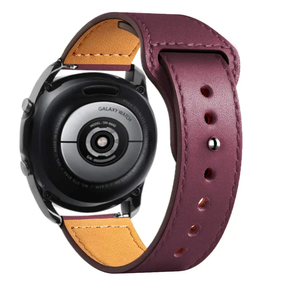 Leather Strap for Samsung Watch 6/4/5 40 44mm 43mm Pro 45mm bracelet 20/22mm Band for Galaxy Watch 4 Classic/Active 2/3 42 46mm - MaJuah