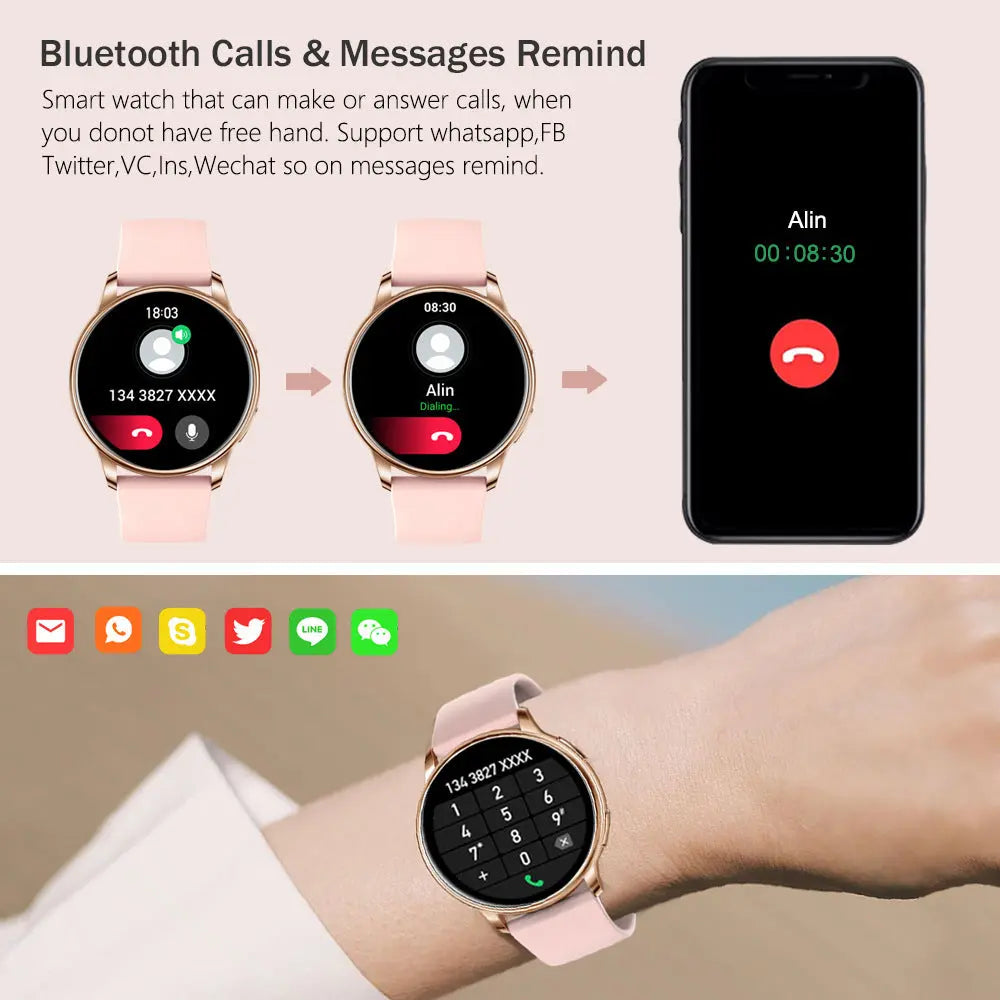 MEVADEN Meworden Y22 Bluetooth Smart Watch Call Watch Heart Rate Blood Pressure Monitoring - MaJuah