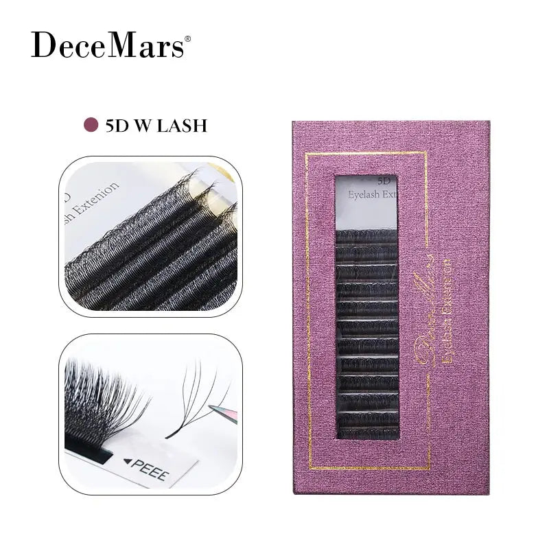 DeceMars 5D - W Shaped Eyelash Extension (12line/Tray) - MaJuah