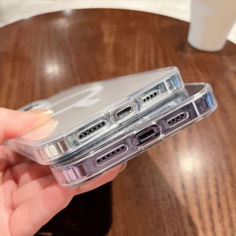 Magesafe Magnetic Transparent Wireless Charging Case for iPhone 11, 12, 13, 14, 15, Pro Max, Plus, Mini, X, 7, 8, and SE - Shockproof PC Cover