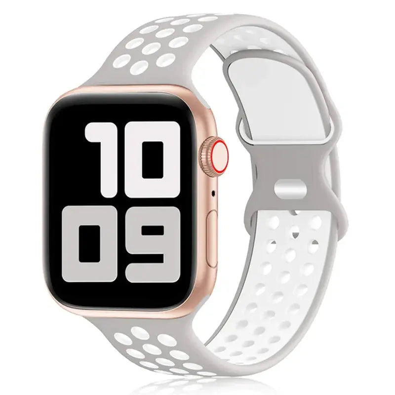 Silicone Strap for Apple Watch Band Ultra 2 49mm 38mm 42mm Sport Bracelet iWatch Series 9 8 7 41mm 45 mm 7 6 SE 5 4 3 44mm 40mm - MaJuah