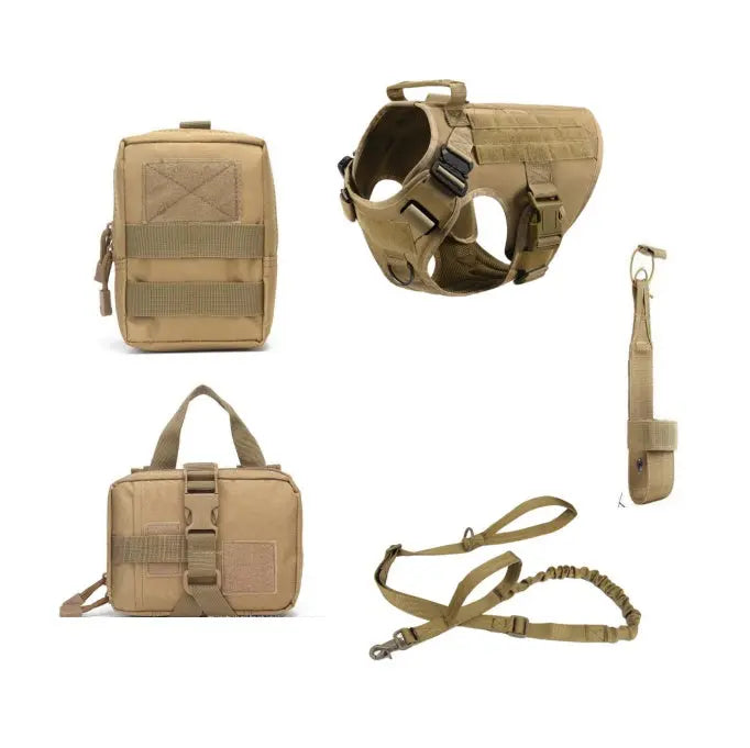 Tactical Dog Harness Pet German Shepherd K9 Training Vest Dog Harness And Leash Set For All Breeds Dogs - MaJuah