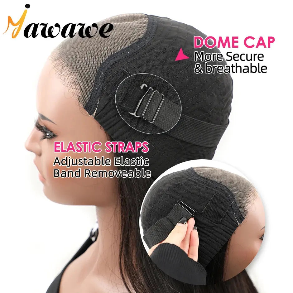 Body Wave Glueless Wigs 100% Human Hair Ready To Wear precut Preplucked HD Lace Frontal Wigs For Women Curly Lace Wigs YAWAWE - MaJuah