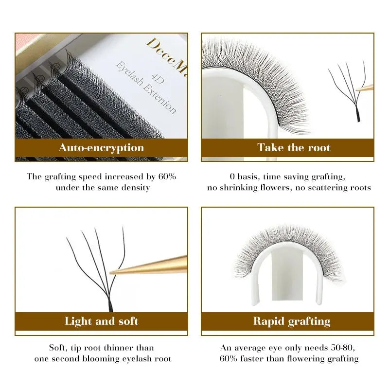 DeceMars 4D - W Shaped Eyelash Extension (12line/Tray) - MaJuah