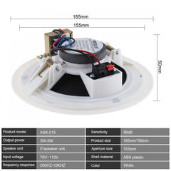 Wall-mounted Ceiling Speaker background Music System 3D stereo sound Hifi DJ Soundbar TV speakers Public Broadcast loudspeaker