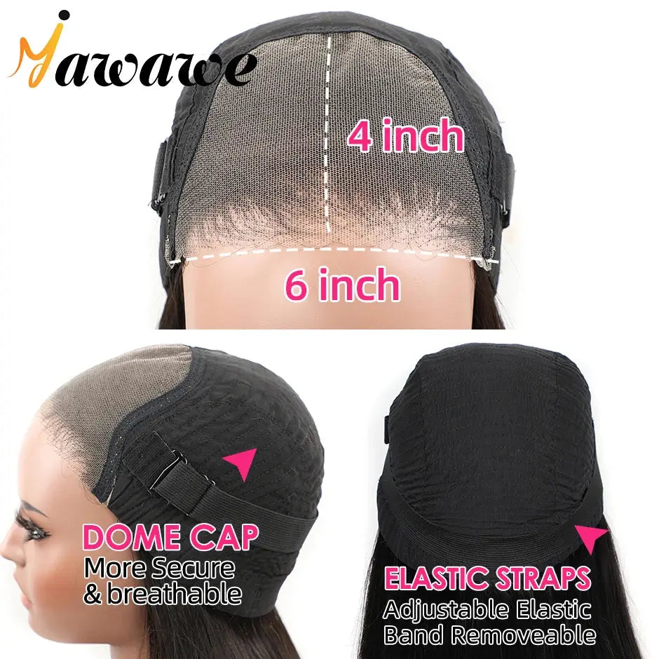 Body Wave Glueless Wigs 100% Human Hair Ready To Wear precut Preplucked HD Lace Frontal Wigs For Women Curly Lace Wigs YAWAWE - MaJuah