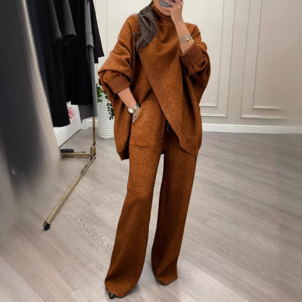 V-neck Single-breasted Slim-fit Knitwear Two-piece Set CozyPet Store