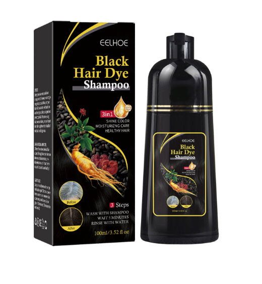 Black Hair Dye Shampoo 3 in 1 Hair Color Shampoo for Women & Men for Gray Hair Coverage for Instant Champu Para Canas